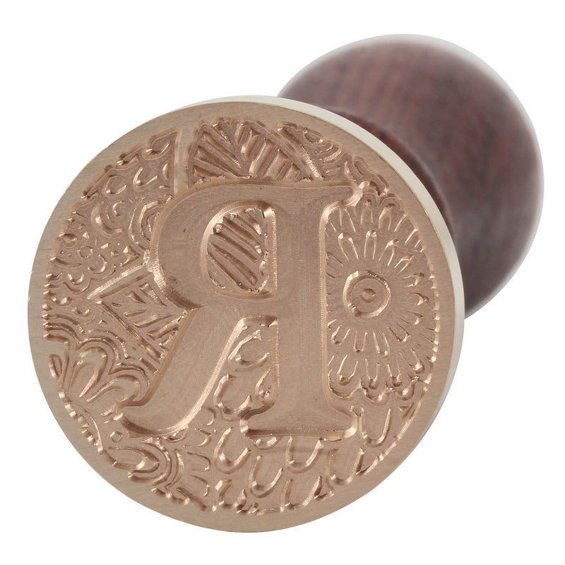 Yoption Letter R Wax Seal Stamp, Yoption Brass Head Botanical Alphabet Initial Sealing Stamp with Wooden Handle - Image 5
